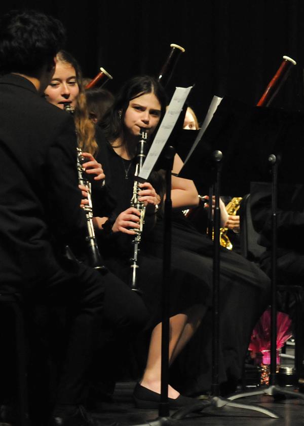 Students performing at the 2023-2024 All County Band Concert